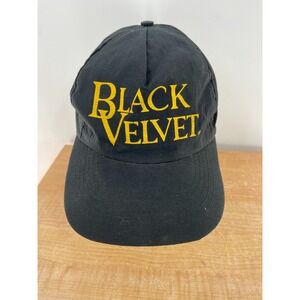Black Velvet Baseball Cap Mens Adjustable Snapback Yellow Logo